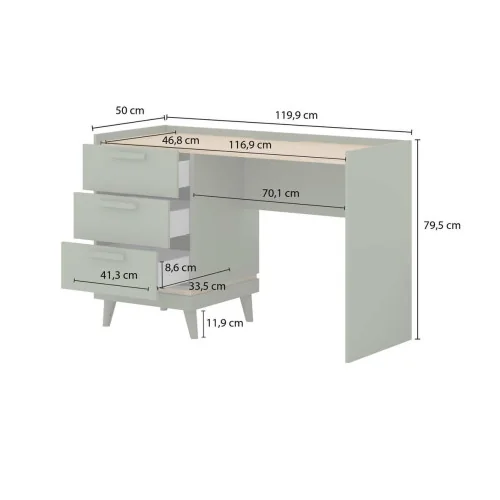 Birou Scandi 4 sertare - cote