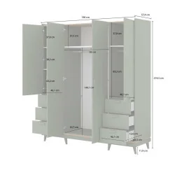 Dulap Scandi 4 usi - cote