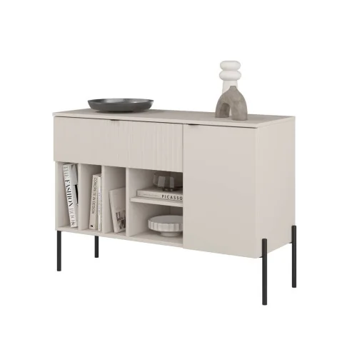 comoda ORE 105 cm cașmir carcasa / cașmir riflat fața sertar / cașmir ușa