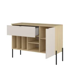 comoda ORE 105 cm deschisă - stejar carcasa / cașmir fața sertar / cașmir ușa