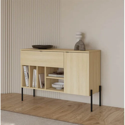 comoda ORE 1 sertar 1 ușă 105 cm - stejar Lindberg complet