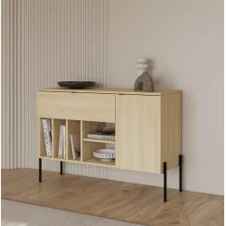 comoda ORE 1 sertar 1 ușă 105 cm - stejar Lindberg complet