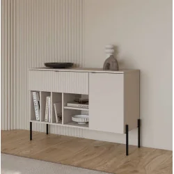 comoda ORE 1 sertar 1 ușă 105 cm - cașmir carcasa / cașmir riflat fața sertar / cașmir ușa