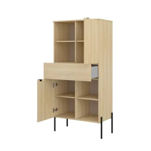 comoda ORE - h 150 cm - cașmir carcasa / cașmir riflat fața sertar / cașmir ușile 2