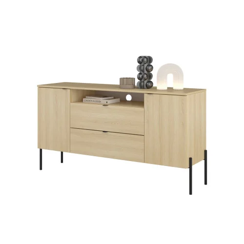 comoda ORE 2 usi 2 sertare - stejar Lindberg complet