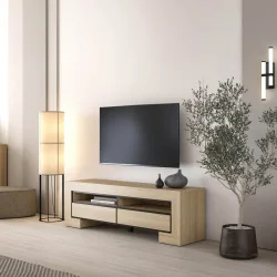 comoda TV Cuba 2 sertare - stejar