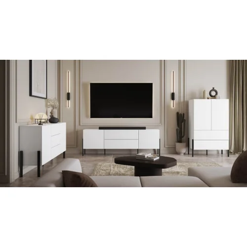 set mobilier living Juko culoare alb supermat