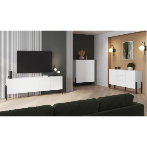 set mobilier living Juko culoare alb supermat