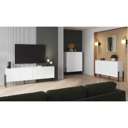 set mobilier living Juko culoare alb supermat
