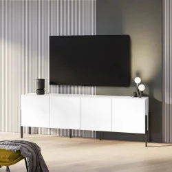 Comoda TV Juko 4 uși culoare alb supermat