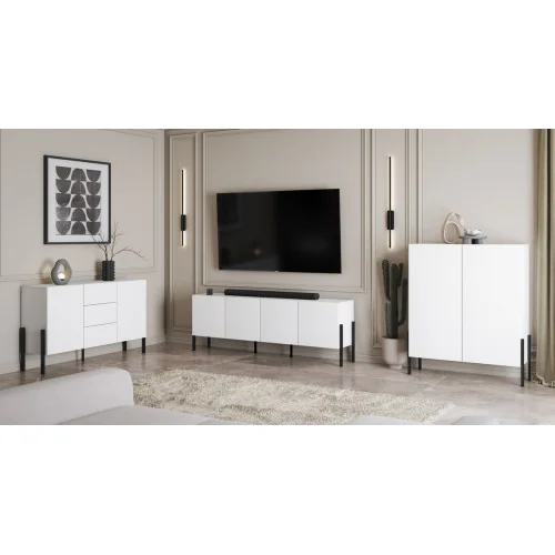 set mobilier living Juko culoare alb supermat