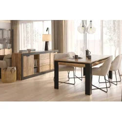 mobilier Tudor - comoda + masa dining + scaune Loft