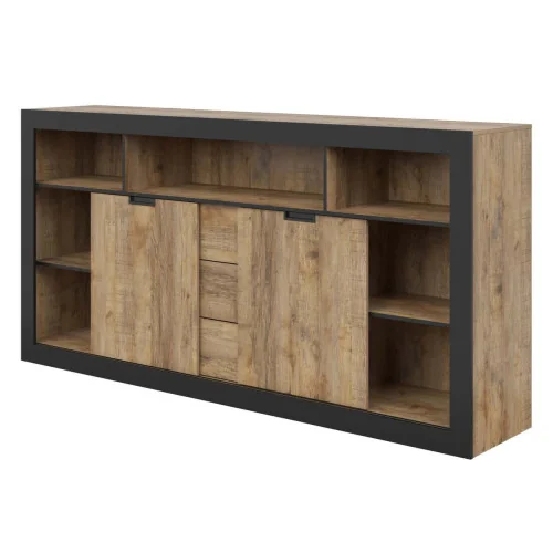 comoda Tudor h 110 cm - 2 uși culisante deschise