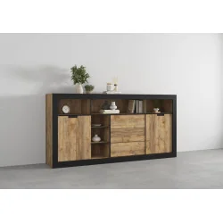 comoda Tudor h 110 cm - 3 sertare și 2 uși