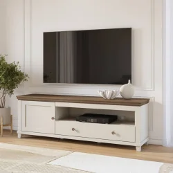 comoda TV Evora - bej deschis (light) + stejar dunin