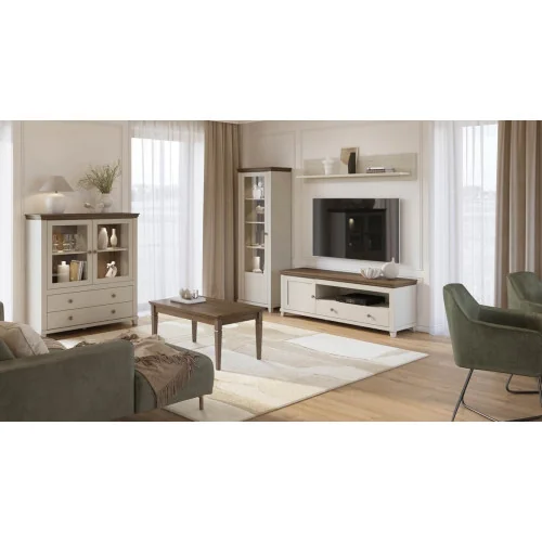set mobila living Evora - bej deschis (light) + stejar dunin