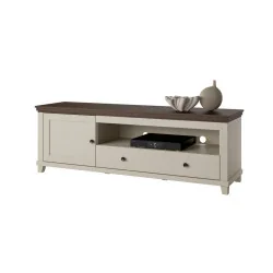 comoda TV Evora usa + sertar - bej deschis (light) + stejar dunin