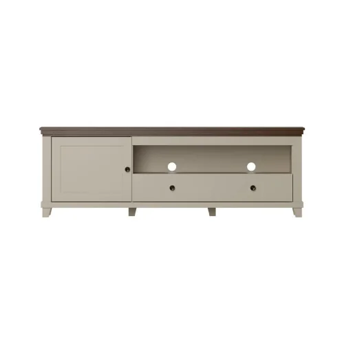 comoda TV Evora 1 usa + 1 sertar - bej deschis (light) + stejar dunin