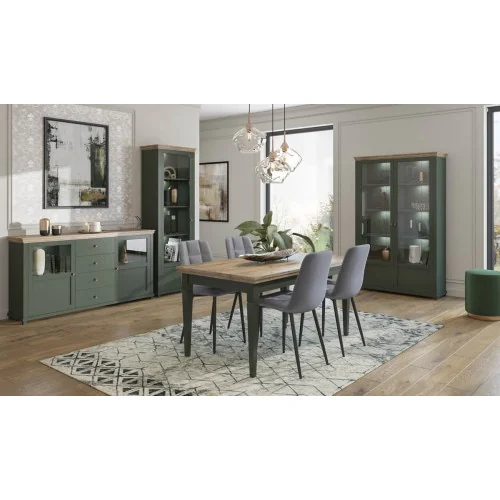 set mobila living Evora - verde + stejar lefkas