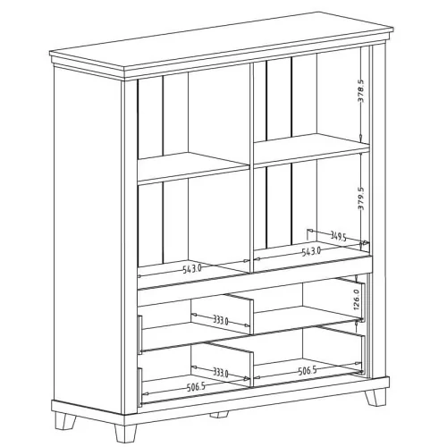 comoda Evora 2 usi 2 sertare - dimensiuni