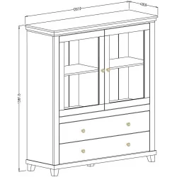comoda Evora 2 usi 2 sertare - cote