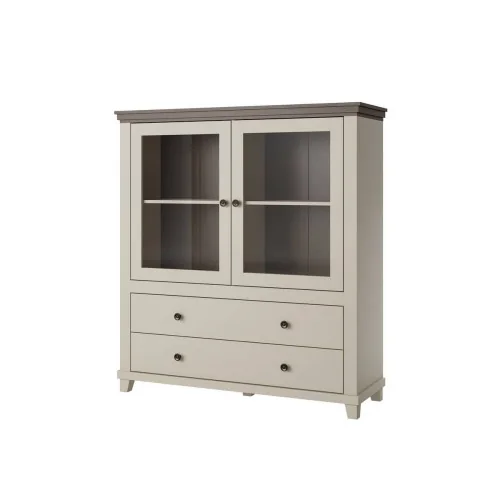 comoda Evora 2 usi 2 sertare - bej deschis (light) + stejar dunin