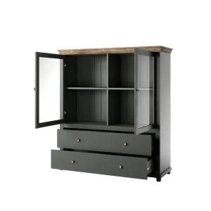 comoda Evora 2 usi 2 sertare - bej deschis (light) + stejar dunin 2