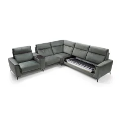 coltare Legato extensibile din piele naturala cu recliner electric